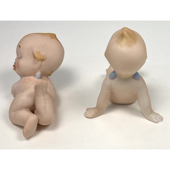 VTG Lot 4 Porcelain Bisque 3.5" KEWPIE Doll FIGURINES Sitting Crawling KW913 EUC - Picture 9 of 11